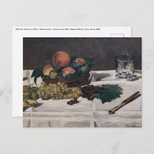 Edouard Manet _ Still Life Fruits on a Table Postcard