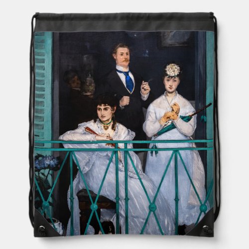 Edouard Manet _ The Balcony  Le Balcon Drawstring Bag