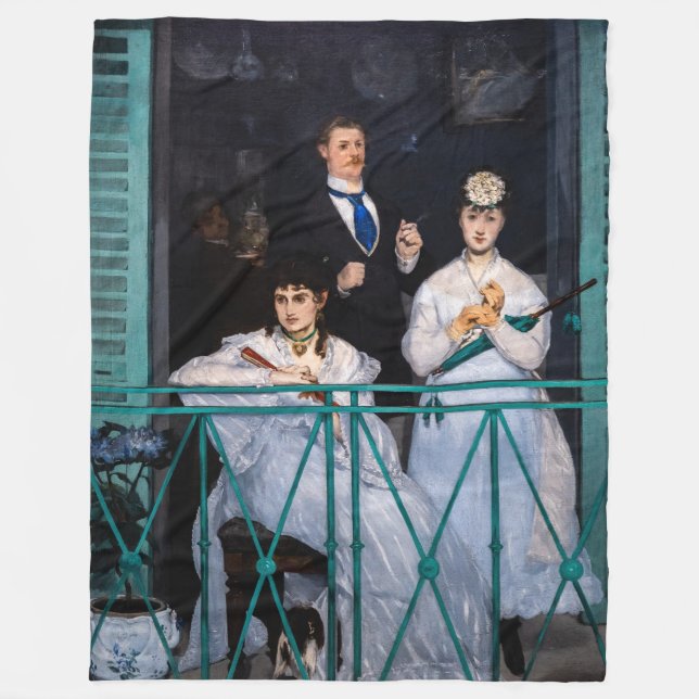 Edouard Manet - The Balcony / Le Balcon Fleece Blanket (Front)