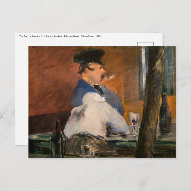Edouard Manet - The Bar, Le Bouchon Postcard (Front/Back)