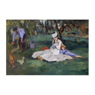 Edouard Manet - The Monet family in their garden Acrylic Print