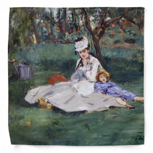 Edouard Manet _ The Monet family in their garden Bandana