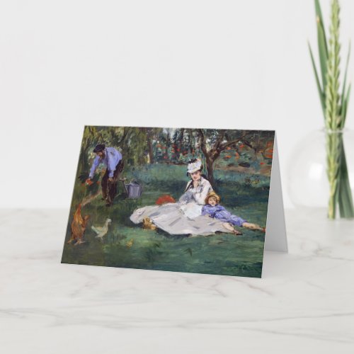 Edouard Manet _ The Monet family in their garden Card
