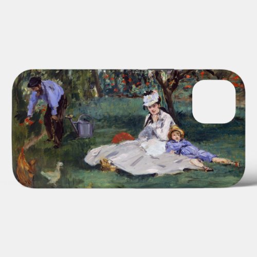 Edouard Manet _ The Monet family in their garden iPhone 13 Case