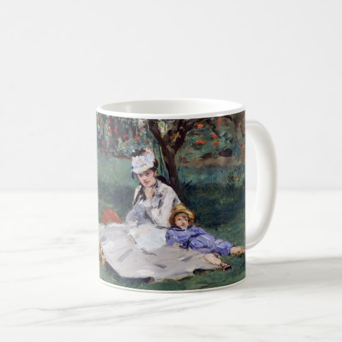 Edouard Manet _ The Monet family in their garden Coffee Mug