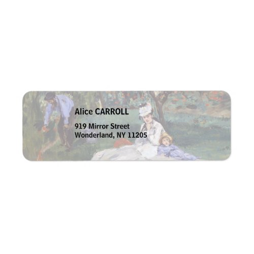 Edouard Manet _ The Monet family in their garden Label