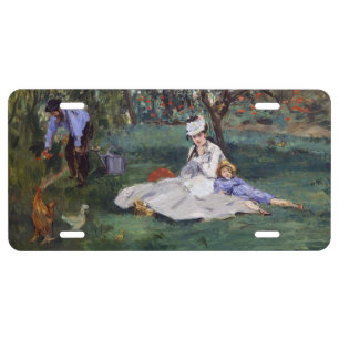 Edouard Manet - The Monet family in their garden License Plate