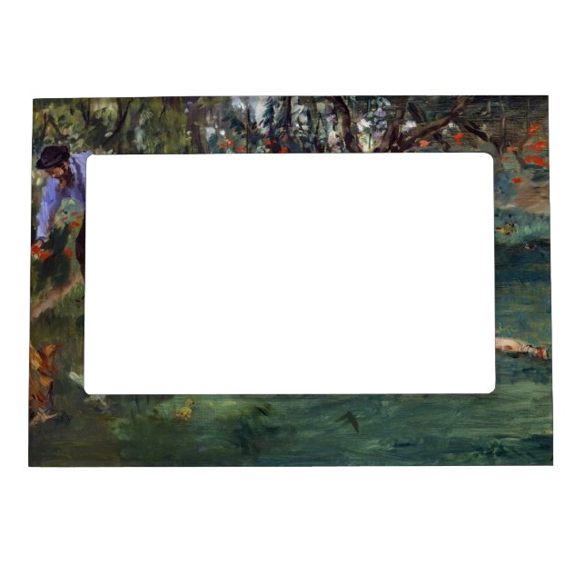 Edouard Manet - The Monet family in their garden Magnetic Frame (Front)