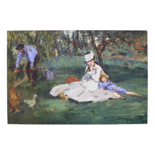 Edouard Manet - The Monet family in their garden Metal Print