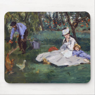 Edouard Manet - The Monet family in their garden Mouse Pad