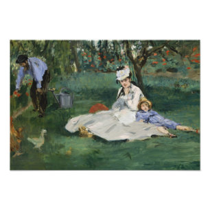 Edouard Manet - The Monet Family in Their Garden Photo Print