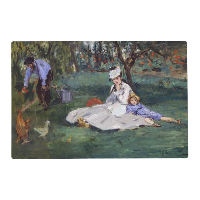 Edouard Manet - The Monet family in their garden Placemat (Front)