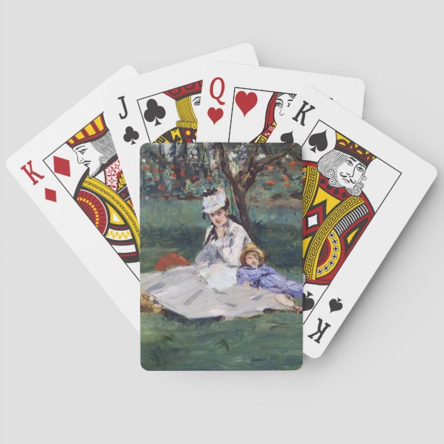 Edouard Manet - The Monet family in their garden Poker Cards (Back)