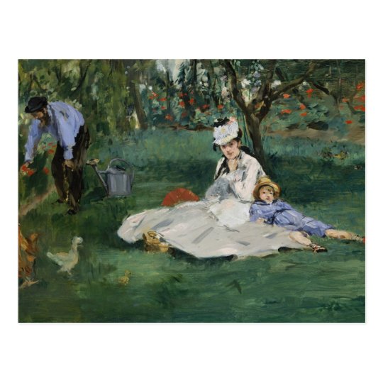 Edouard Manet - The Monet Family in Their Garden Postcard | Zazzle.com