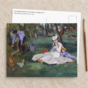 Edouard Manet - The Monet family in their garden Postcard
