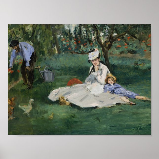 Edouard Manet - The Monet Family in Their Garden Poster (Front)