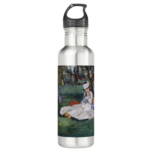 Edouard Manet - The Monet family in their garden Stainless Steel Water Bottle (Front)