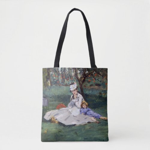 Edouard Manet _ The Monet family in their garden Tote Bag