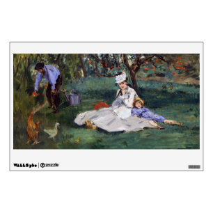 Edouard Manet - The Monet family in their garden Wall Decal