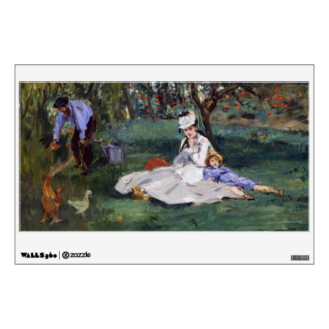 Edouard Manet - The Monet family in their garden Wall Decal (Front)