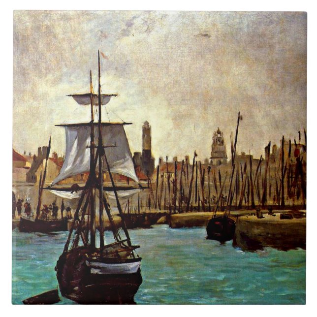 Edouard Manet - The Port of Bordeaux Ceramic Tile (Front)