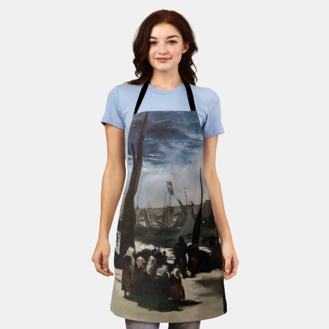 Edouard Manet - The Port of Boulogne by Moonlight Apron (Worn)