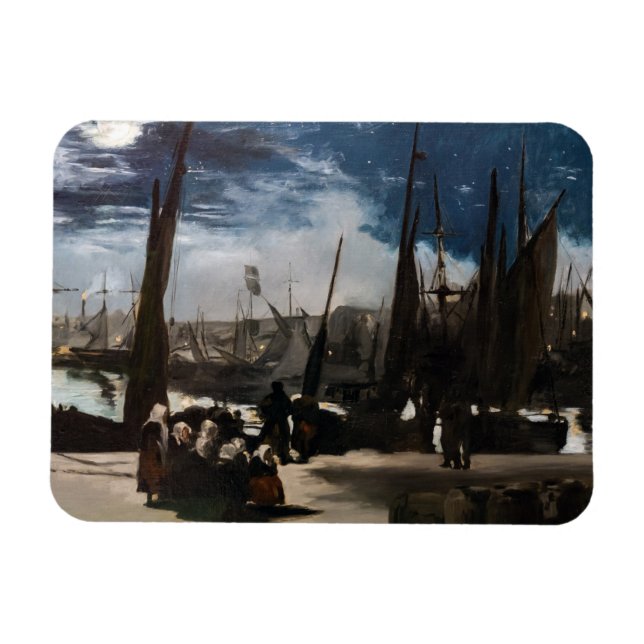 Edouard Manet - The Port of Boulogne by Moonlight Magnet (Horizontal)