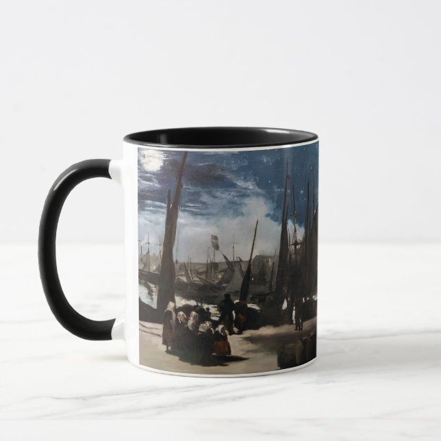 Edouard Manet - The Port of Boulogne by Moonlight Mug (Left)