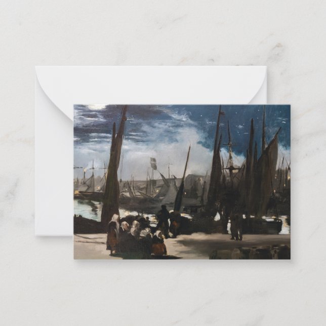 Edouard Manet - The Port of Boulogne by Moonlight Note Card (Front)