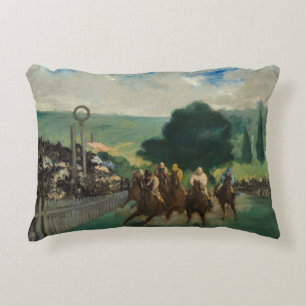 Edouard Manet - The Races at Longchamp Accent Pillow