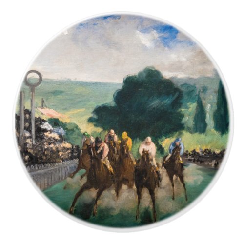 Edouard Manet _ The Races at Longchamp Ceramic Knob