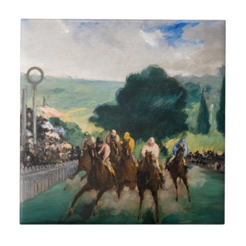 Edouard Manet _ The Races at Longchamp Ceramic Tile
