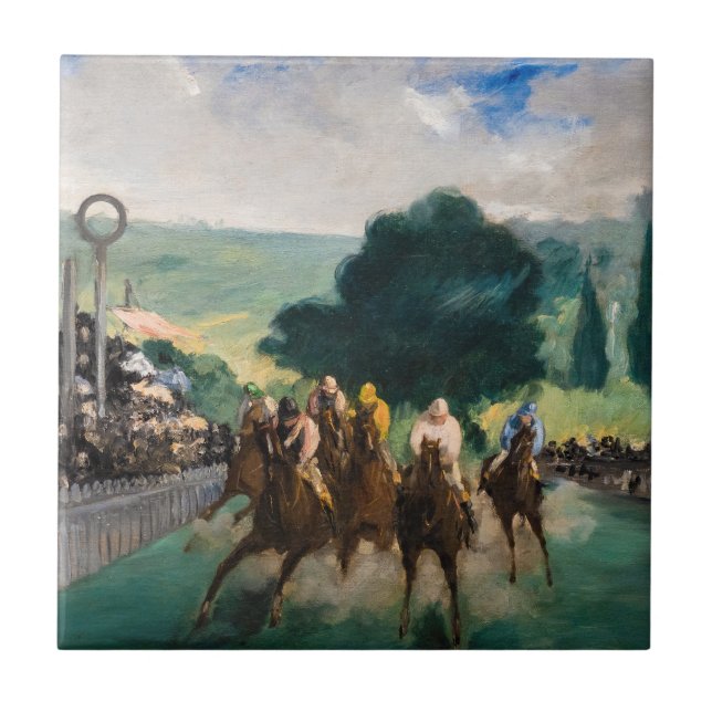 Edouard Manet - The Races at Longchamp Ceramic Tile (Front)