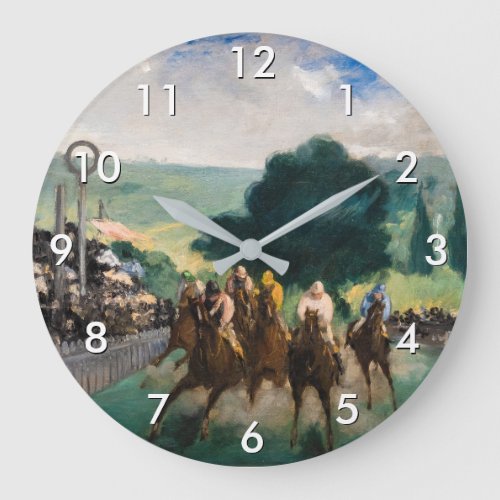 Edouard Manet _ The Races at Longchamp Large Clock