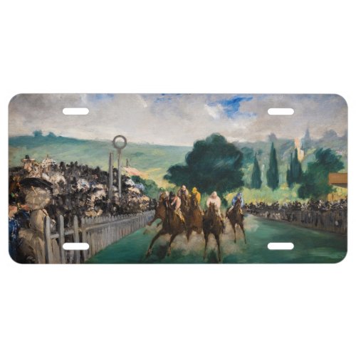 Edouard Manet _ The Races at Longchamp License Plate