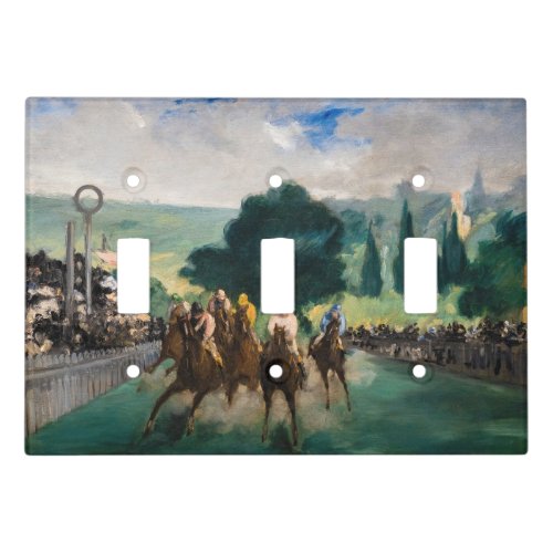 Edouard Manet _ The Races at Longchamp Light Switch Cover