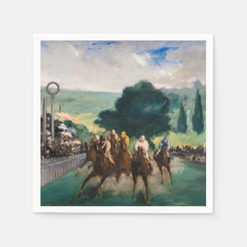 Edouard Manet _ The Races at Longchamp Napkins