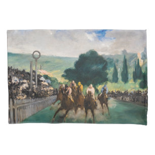 Edouard Manet - The Races at Longchamp Pillow Case
