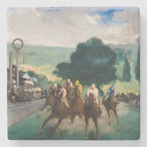 Edouard Manet _ The Races at Longchamp Stone Coaster