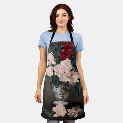 Edouard Manet _ Vase of Peonies on  Small Pedestal Apron