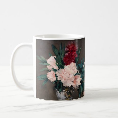 Edouard Manet _ Vase of Peonies on  Small Pedestal Coffee Mug