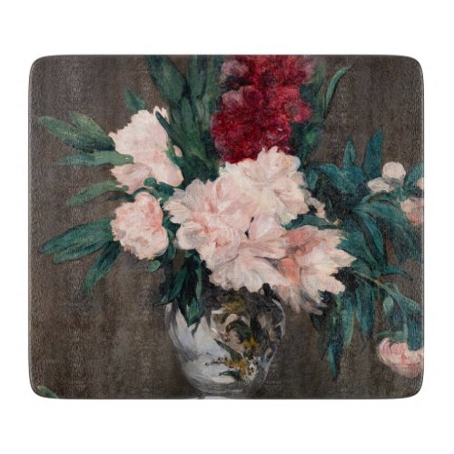 Edouard Manet _ Vase of Peonies on  Small Pedestal Cutting Board