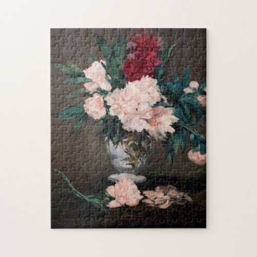 Edouard Manet _ Vase of Peonies on  Small Pedestal Jigsaw Puzzle