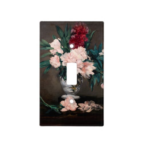 Edouard Manet _ Vase of Peonies on  Small Pedestal Light Switch Cover