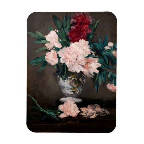 Edouard Manet _ Vase of Peonies on  Small Pedestal Magnet