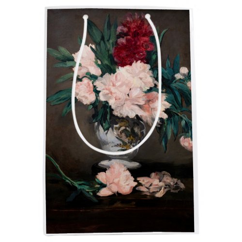 Edouard Manet _ Vase of Peonies on Small Pedestal Medium Gift Bag