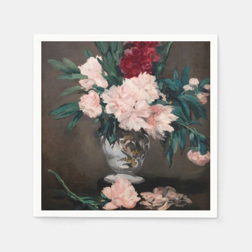 Edouard Manet _ Vase of Peonies on  Small Pedestal Napkins