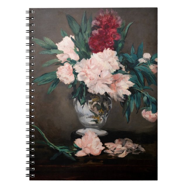 Edouard Manet - Vase of Peonies on  Small Pedestal Notebook (Front)