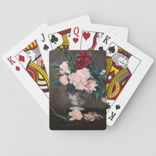 Edouard Manet _ Vase of Peonies on  Small Pedestal Poker Cards