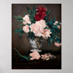 Edouard Manet - Vase of Peonies on  Small Pedestal Poster